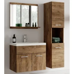 Badplaats Badkamermeubel Set Montreal 60 x 35 cm - Bruin Eiken - Badmeubel met