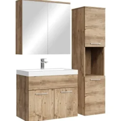 Badplaats Badkamermeubel Set Montreal 60 cm - Kastanje Eiken - Badmeubel met