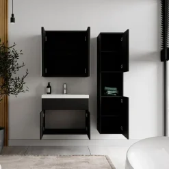 Badplaats Badkamermeubel Set Montreal 60 cm- Zwart Mat - Badmeubel met