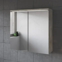 Badplaats Spiegelkast Toledo 60 x 20 x 60 cm - Beton Grijs - Badkamerkast