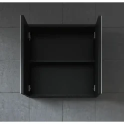 Badplaats Spiegelkast Toledo 60 x 20 x 60 cm - Zwart - Badkamerkast Badkamer