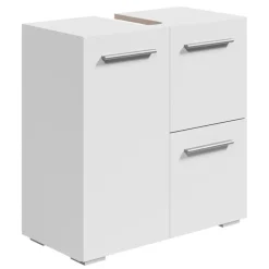 Badplaats Wastafel Onderkast Mars 60 x 30 x 60 cm - Wit - Badkamerkast – Staand