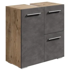 Badplaats Wastafel Onderkast Mars 60 x 30 x 60 cm - Kastanje Eiken met Donker