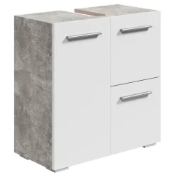 Badplaats Wastafel Onderkast Mars 60 x 30 x 60 cm - Beton met wit - Badkamerkast