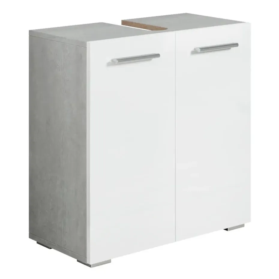 Badplaats Wastafel Onderkast Jupiter 60 x 30 x 60 cm - Beton grijs met wit -