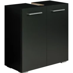 Badplaats Wastafel Onderkast Jupiter 60 x 30 x 60 cm - Zwart - Badkamerkast –