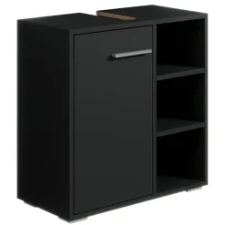 Badplaats Wastafel Onderkast Neptunus 60 x 28 x 60 cm - Zwart - Badkamerkast –