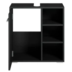 Badplaats Wastafel Onderkast Neptunus 60 x 28 x 60 cm - Zwart - Badkamerkast –