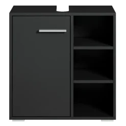 Badplaats Wastafel Onderkast Neptunus 60 x 28 x 60 cm - Zwart - Badkamerkast –