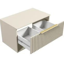 Badplaats Wastafelkast Kelo 80 cm - Beige - Badmeubel met 1 Lade en Open Vak