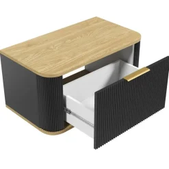 Badplaats Wastafelkast Romero 80 cm - Zwart - Badmeubel met 1 Lade en Bovenblad