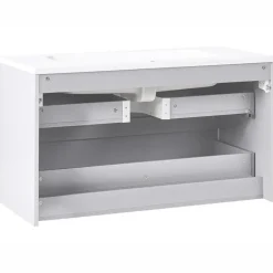 BAHIA - Wandgemonteerd meubel met wasbak - Grijs - MDF