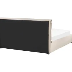 BAJONNA - Bed met opbergruimte - Beige - 160 x 200 cm - Fluweel