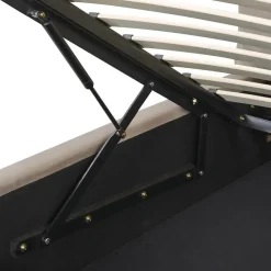 BAJONNA - Bed met opbergruimte - Beige - 160 x 200 cm - Fluweel