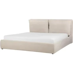 BAJONNA - Bed met opbergruimte - Lichtbeige - 180 x 200 cm - Polyester