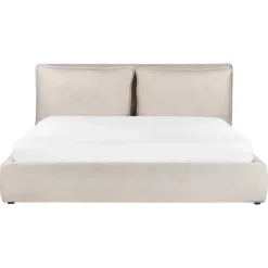 BAJONNA - Bed met opbergruimte - Lichtbeige - 180 x 200 cm - Polyester