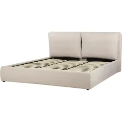 BAJONNA - Bed met opbergruimte - Lichtbeige - 180 x 200 cm - Polyester