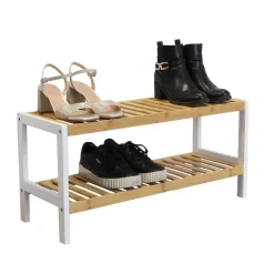 Bamboe schoenenrek 2 laags