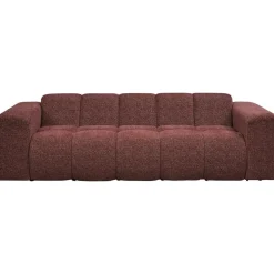 Bank Beau 3-zits - stof Raven - wijnrood