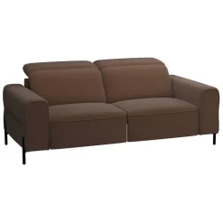 Bank Dave 3-zits - elektrisch verstelbaar - stof Billy Joe - cognac