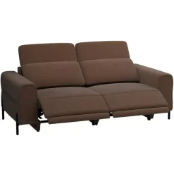 Bank Dave 3-zits - elektrisch verstelbaar - stof Billy Joe - cognac