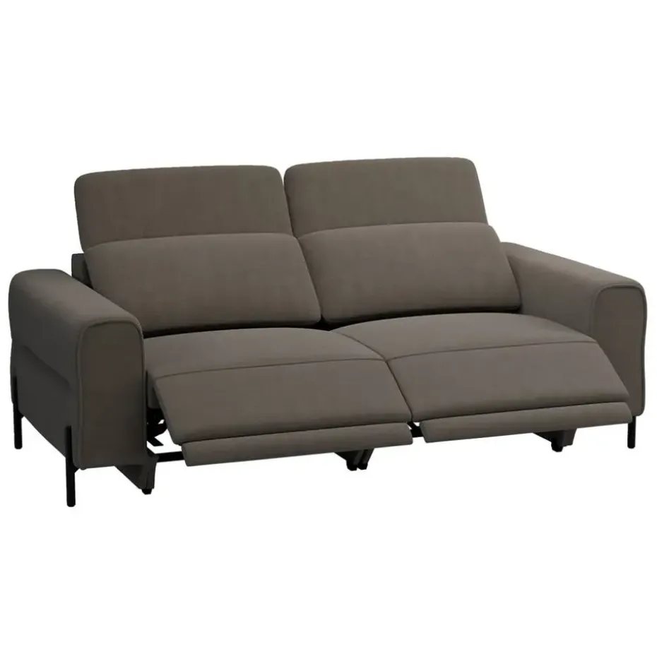 Bank Dave 3-zits - elektrisch verstelbaar - stof Billy Joe - grijs