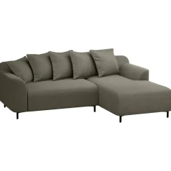 Bank Elsa met chaise longue rechts - stof Eden - mokka