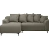 Bank Elsa met chaise longue links - stof Eden - mokka