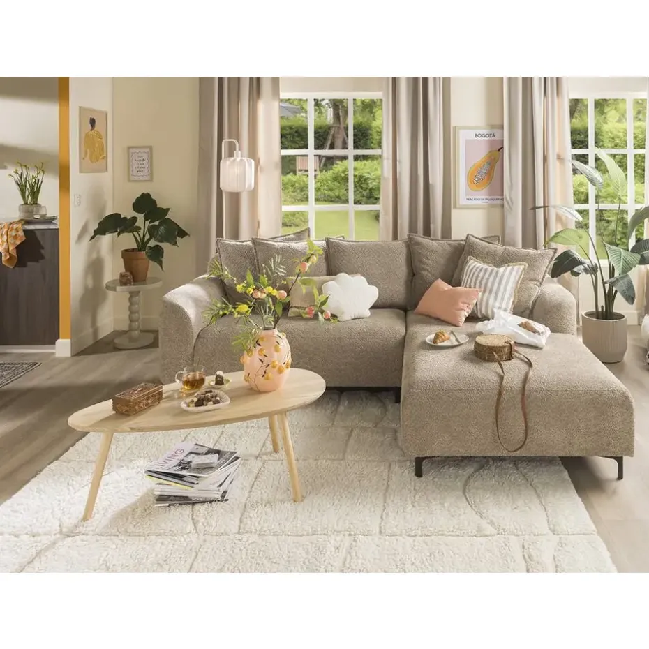Bank Elsa met chaise longue rechts - taupe