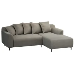 Bank Elsa met chaise longue rechts - stof Eden - taupe
