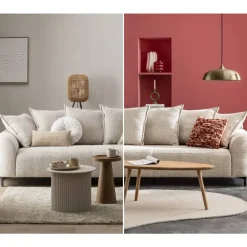 Bank Elsa 3-zits - stof Anthology - beige