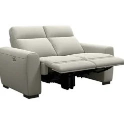 Bank James elektrisch verstelbaar 2-zits - stof Gaucho - lichtgrijs