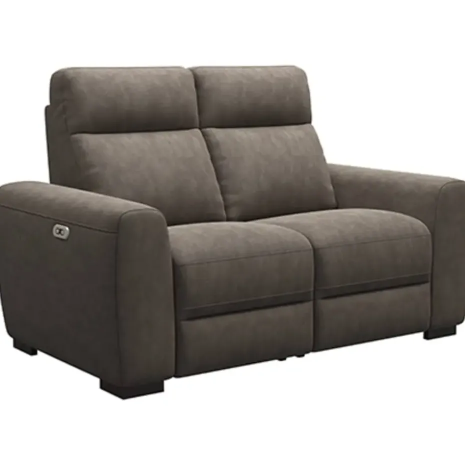 Bank James elektrisch verstelbaar 2-zits - stof Billy Joe - grijs