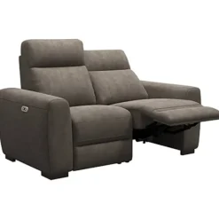 Bank James elektrisch verstelbaar 2-zits - stof Billy Joe - grijs