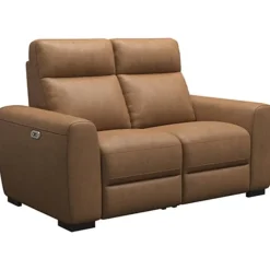 Bank James elektrisch verstelbaar 2-zits - stof Supple - cognac