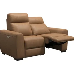 Bank James elektrisch verstelbaar 2-zits - stof Supple - cognac