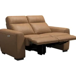 Bank James elektrisch verstelbaar 2-zits - stof Supple - cognac