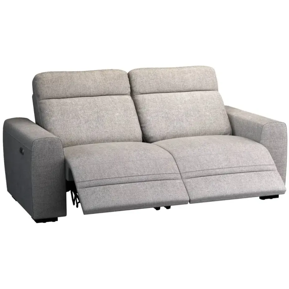 Bank James elektrisch verstelbaar 3-zits - stof Belfast - grijs