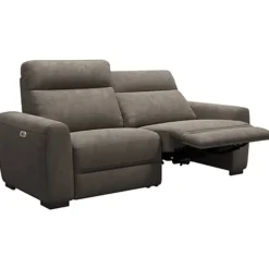 Bank James elektrisch verstelbaar 3-zits - stof Billy Joe - grijs