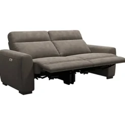 Bank James elektrisch verstelbaar 3-zits - stof Billy Joe - grijs