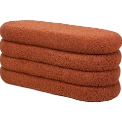 Bank met opbergruimte in terracotta lussen