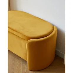 Bank met opbergruimte in witte lussen