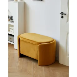 Bank met opbergruimte in witte lussen