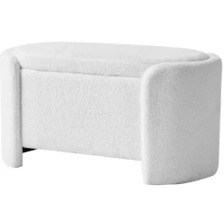 Bank met opbergruimte in witte lussen