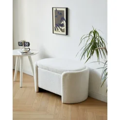 Bank met opbergruimte in witte lussen