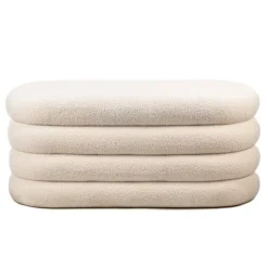 Bank met opbergruimte in witte lussen