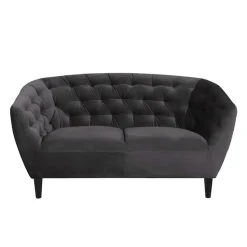 Bank Thyrza 2-zits - fluweel - donkergrijs