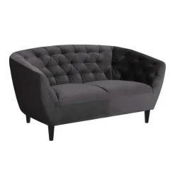 Bank Thyrza 2-zits - fluweel - donkergrijs