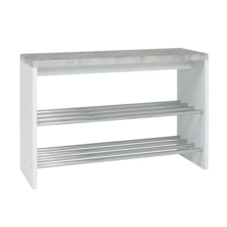 Bank Tillio 81cm, 2 rekken - chroom/beton decor