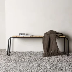 Bankje Naturel Hout - 136x40x46cm - Holmbeck